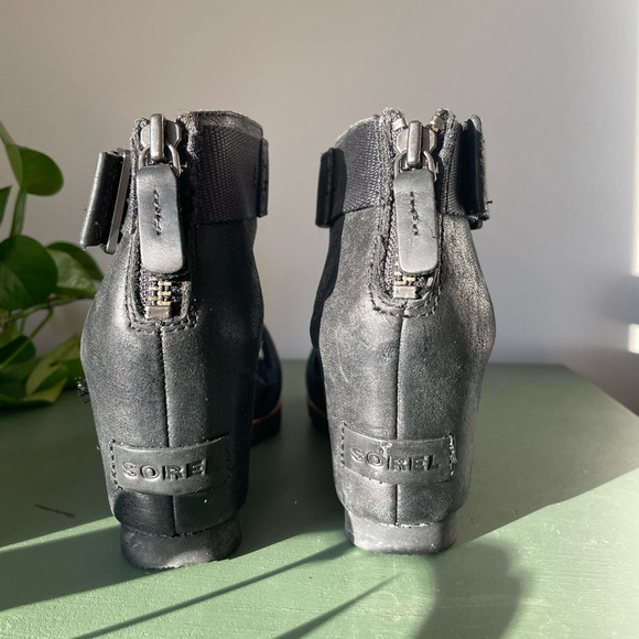 Sorel Womens Joanie Black Wedge heels Size 8 - Picture 7 of 8